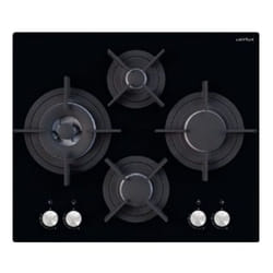 Airlux AV685HBK plaque Noir Intégré Gaz 4 zone(s)