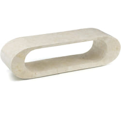 Tavolino porta Tv Stones FS-004-WA 130x35x35cm base in Pietra fossile white agata Stile minimal moderno Design salvaspazio