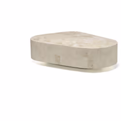 Trapezio Table basse (100 x 52 x 28h) en pierre fossile beige