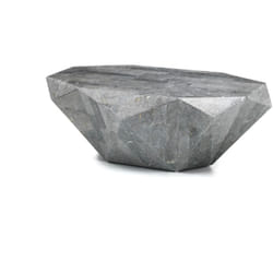 Diamond medium Table basse (120 x 70 x 40h) en pierre fossile grise