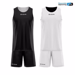 Ensemble maillot et short réversible Givova - black/white - XL