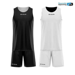 Ensemble maillot et short réversible Givova - black/white - XL