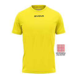 Maillot enfant Givova One - Jaune - 3XS - Manches courtes - Football - Polyester Micro Mesh 120 g/m²