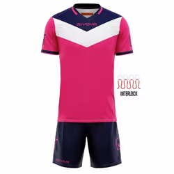 Ensemble maillot et short fluo enfant Givova Campo - fuxia fluo/navy blue - 2XS