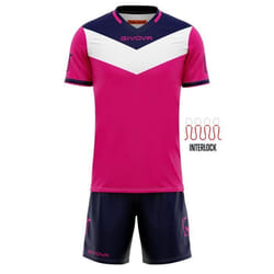Ensemble maillot et short fluo enfant Givova Campo - fuxia fluo/navy blue - 2XS