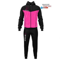 Survêtement à capuche polaire enfant Givova Visa - Rose fluo/black