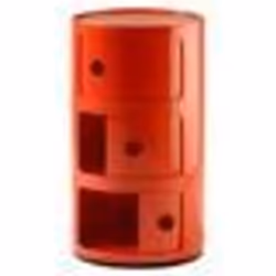 KARTELL Meuble de rangement Componibili - 3 tiroirs - Rouge