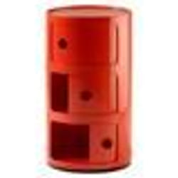 KARTELL Meuble de rangement Componibili - 3 tiroirs - Rouge