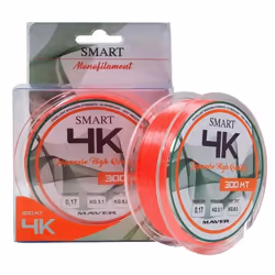 Ligne de Pêche Monofilament - Maver - Smart 4K D - 0.17 mm - 300 m - Orange Phosphorescent