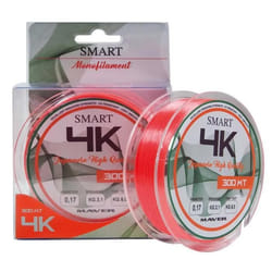 Ligne de Pêche Monofilament - Maver - Smart 4K D - 0.17 mm - 300 m - Orange Phosphorescent