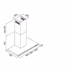 Falmec Lumen Monté au mur Acier inoxydable 800 m³/h