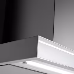 Falmec Lumina NRS Montée au mur Noir, Acier inoxydable 800 m³/h