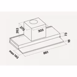 Falmec Move Intégré Acier inoxydable, Blanc 800 m³/h B