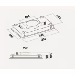 Falmec Nuvola 90 Intégré au plafond Blanc 800 m³/h C