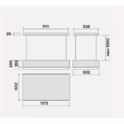 Falmec Levante Lustre suspendu Graphite 600 m³/h - Vue supplémentaire 3
