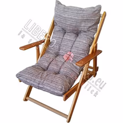 Fauteuil de jardin - HARMONY - inclinable en bois - 3 positions - taupe