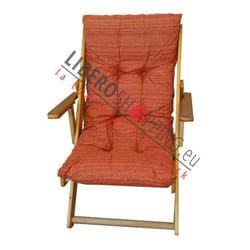 Fauteuil de jardin - HARMONY - Modèle inclinable - Bois massif - 3 positions - Coussin rembourré