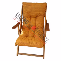 Fauteuil de jardin - HARMONY - Modèle inclinable - Bois massif - 3 positions - Coussin rembourré