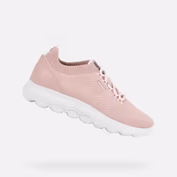 Baskets femme Geox Spherica - Rose - Légères et confortables - Lacets - Compensé