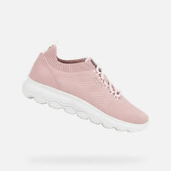 Baskets femme Geox Spherica - Rose - Légères et confortables - Lacets - Compensé