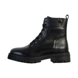 Bottine Femme - GEOX - Iridea - Cuir Noir - Fermeture Lacets/Zip - Talon Large
