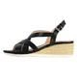 Sandales Femme - GEOX - Ischia Corda - Cuir - Talon Compensé - Noir