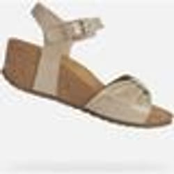 Sandales D DIANTHA - GEOX - Nude - Beige - Cuir - Bride - Compensé - Basse - 2 cm