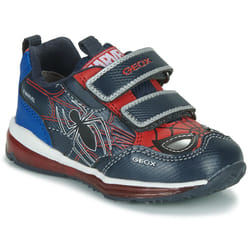 Basket Enfant Geox Todo - Garçon - Bleu - Cuir - Scratch - Lumières intégrées