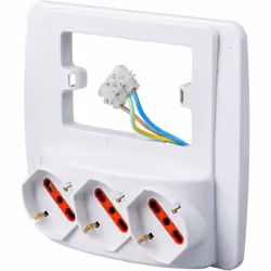 Rosi RS94132, 3 x Type F + Type L, 10 MΩ, Rouge, Blanc, Nylon, IP20, 250 V