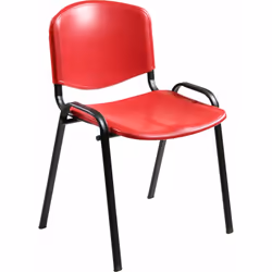 UNISIT Dado S, Siège rigide, Dossier rigide, Rouge, Rouge, Polypropylène, Polypropylène
