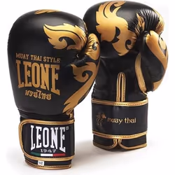 Gants de boxe Muay Thaï - LEONE - Homme - Cuir de buffle - Doublure satin - Fermeture rapide