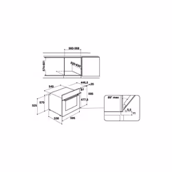 Hotpoint FA5 841 P IX HA four 71 L 3300 W A+ Noir, Acier inoxydable