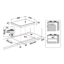 Hotpoint FTGHL 641 D/IX/HA Acier inoxydable Intégré 60 cm Gaz 4 zone(s)