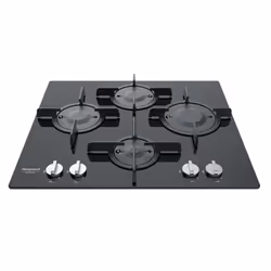 Hotpoint FTGHG 641 D/HA(BK), Noir, Intégré, 60 cm, Gaz, Verre, 4 zone(s)