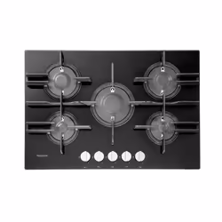 Hotpoint FTGHG 751 D/HA(BK), Noir, Intégré, 75 cm, Gaz, Verre, 5 zone(s)