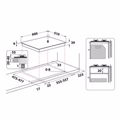 Hotpoint PCN 642 T/IX/HA Acier inoxydable Intégré Gaz 4 zone(s)