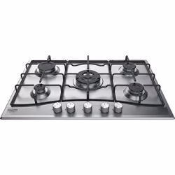 Hotpoint PCN 752 T/AS/HA, Noir, Acier inoxydable, Intégré, Gaz, Acier inoxydable, 5 zone(s), 5 zone(s)