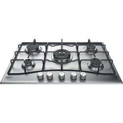 Hotpoint PCN 752 T/AS/HA Noir, Acier inoxydable Intégré Gaz 5 zone(s)