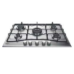 Hotpoint PCN 752 T/IX/HA Noir, Acier inoxydable Intégré 75 cm Gaz 5 zone(s)