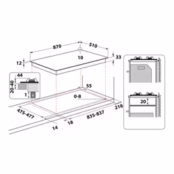 Hotpoint PHN 961 TS/IX/HA Acier inoxydable Intégré Gaz 6 zone(s)