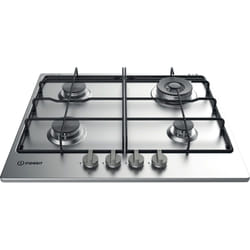 Indesit THP 642 W/IX/I RU Acier inoxydable Intégré 58 cm Gaz 4 zone(s)