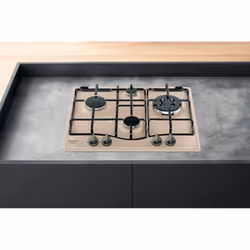 Hotpoint PCN 640 T (AV) R /HA Noir, Bronze, Avoine Intégré 60 cm Gaz 4 zone(s)