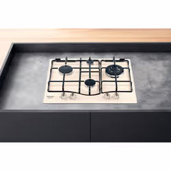 Hotpoint 7HPCN 640T (OW) R/HA Beige Intégré 59 cm Gaz 4 zone(s) - Vue supplémentaire 2