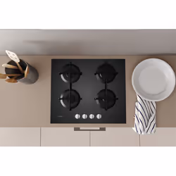 Indesit ING 61T/BK Noir Intégré 59 cm Gaz 4 zone(s)