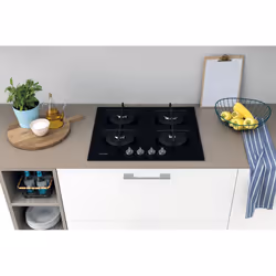 Indesit ING 61T/BK Noir Intégré 59 cm Gaz 4 zone(s) - Vue supplémentaire 6