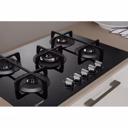 Indesit ING 72T/BK Noir Intégré 73 cm Gaz 5 zone(s) - Vue supplémentaire 6