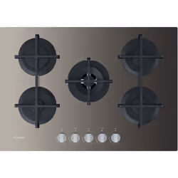 Indesit ING 72T/TD, Marron, Intégré, 73 cm, Gaz, Verre, 5 zone(s)