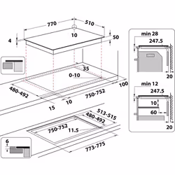 Indesit IB 21B77 NE Noir Intégré 77 cm Plaque avec zone à induction 4 zone(s) - Vue supplémentaire 12
