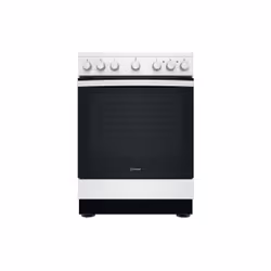 Indesit IS67V5PCW/E, Cuisinière, Noir, Blanc, Rotatif, Blanc, Devant, Plaque avec zone à induction