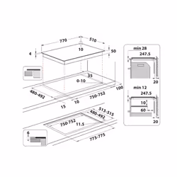 Hotpoint HS 1377C CPNE Noir Intégré 77 cm Plaque avec zone à induction 4 zone(s) - Vue supplémentaire 11